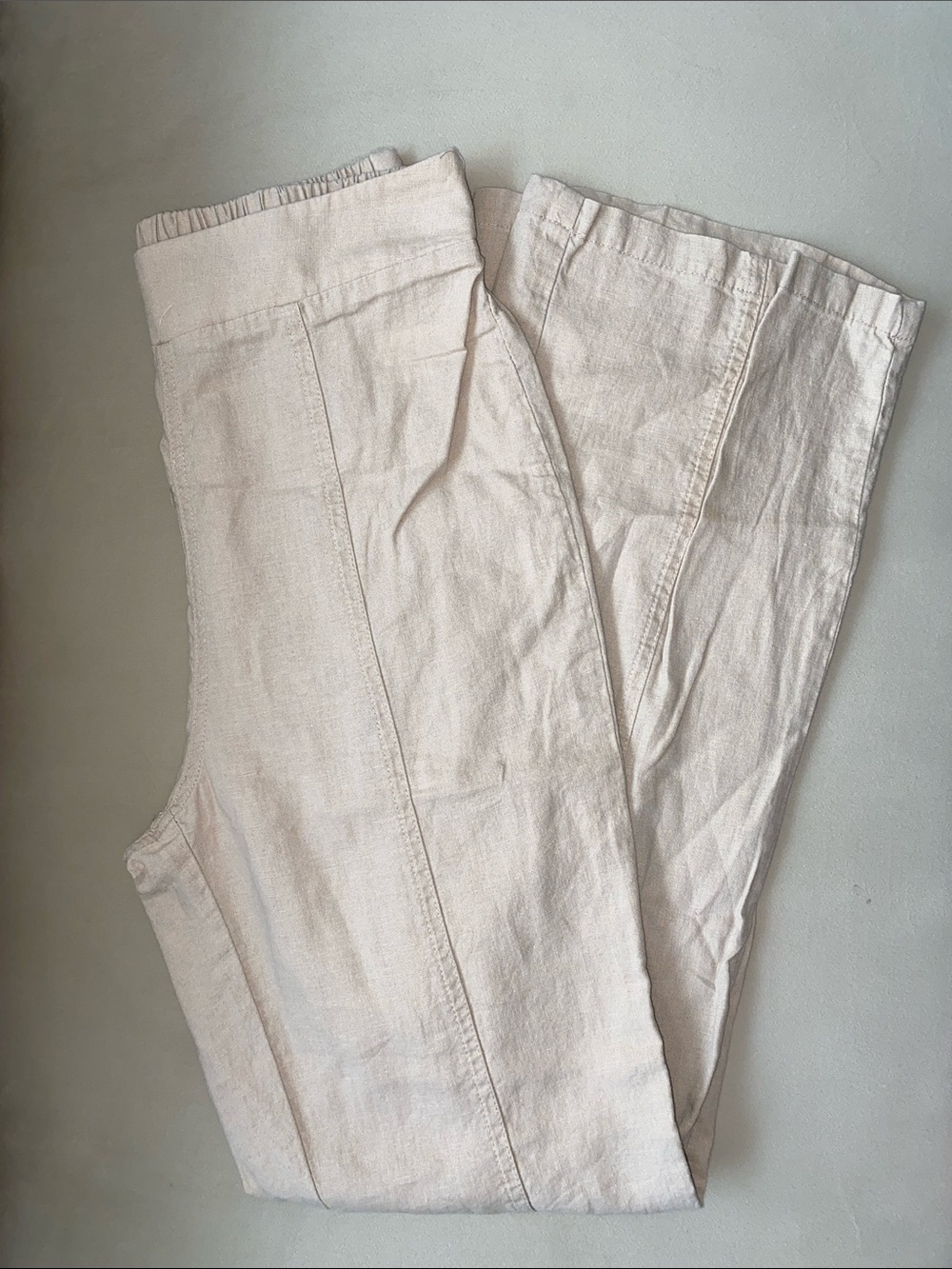 Lightweight Cream Linen Blend Pants